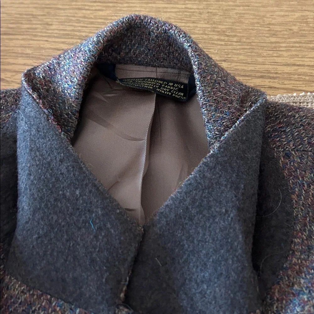 Vtg 100% Pure Scottish Wool Brown Harris Tweed Herringbone Sport Coat by GANT